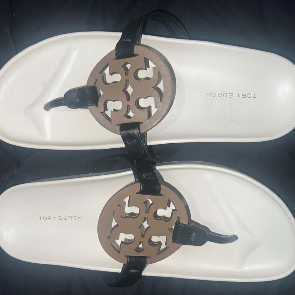 Tory Burch Black and Brown Sandals